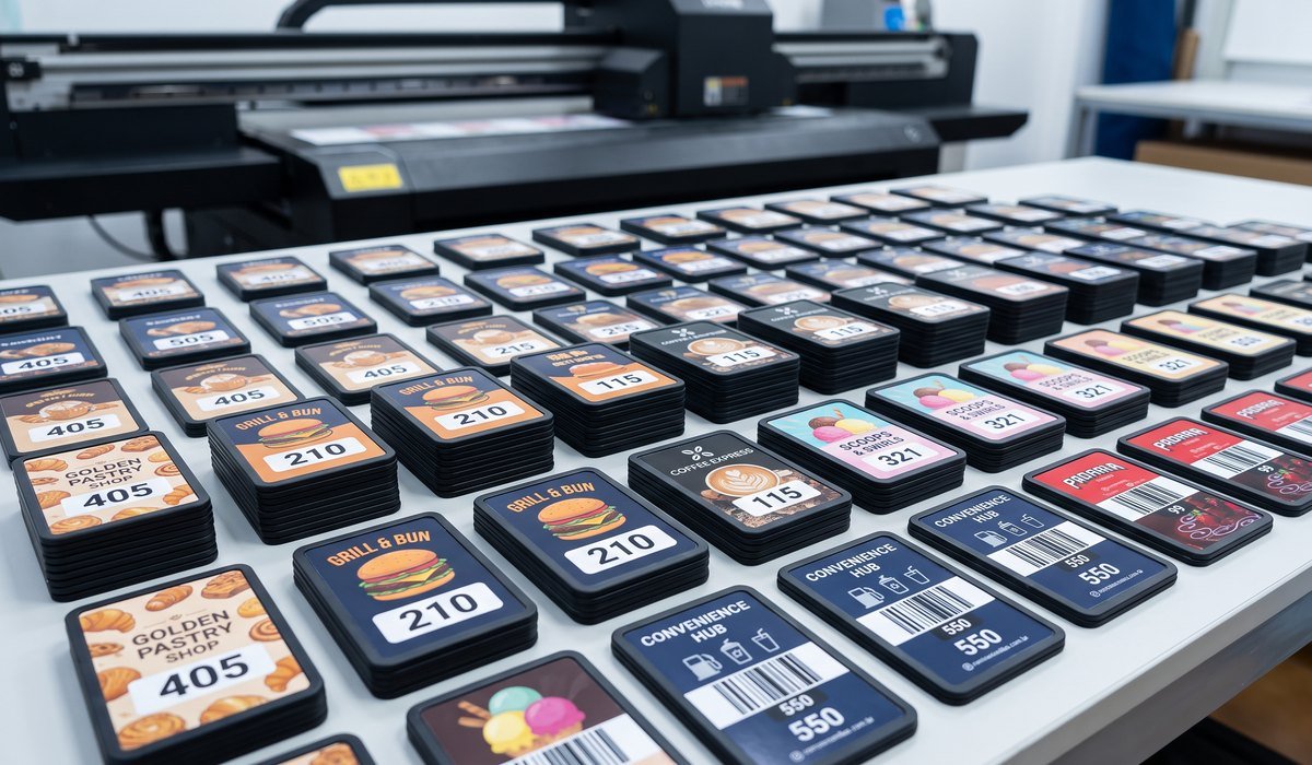 Comandas eletrónicas em PVC fabricadas pela RCM, personalizadas por cliente